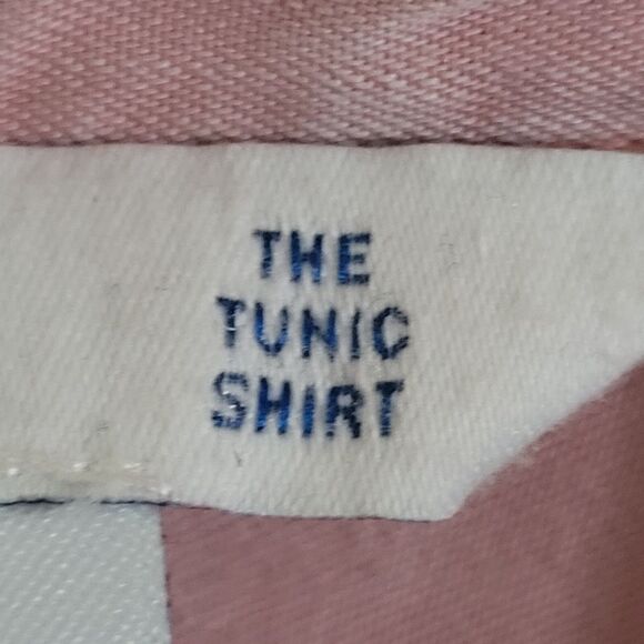 Old Navy Shirt Womens M Mauve Pink LS Button Up The Tunic Shirt Beach Tropical - Picture 11 of 12